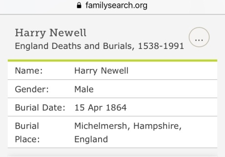 Harry Newell Burial